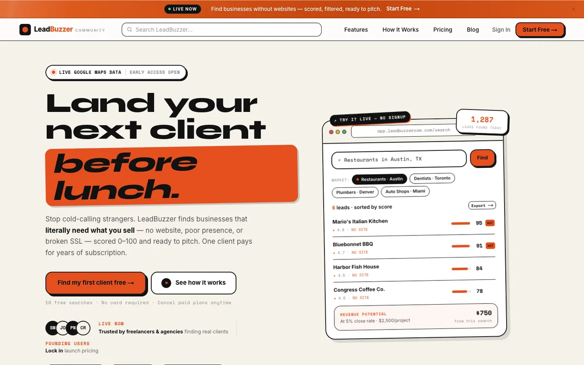 The LeadBuzzer website