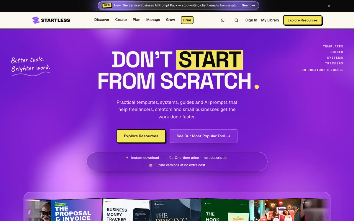 The Startless website